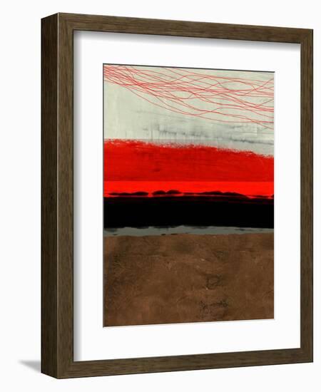 Abstract Stripe Theme Brown-NaxArt-Framed Art Print