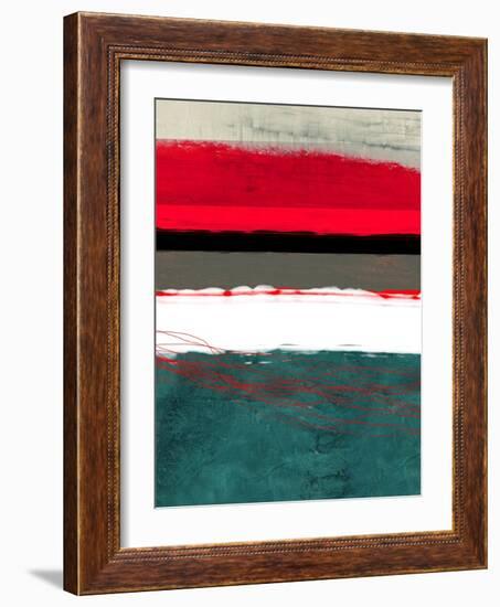 Abstract Stripe Theme Grey and White-NaxArt-Framed Art Print