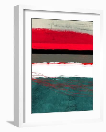 Abstract Stripe Theme Grey and White-NaxArt-Framed Art Print