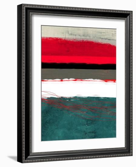 Abstract Stripe Theme Grey and White-NaxArt-Framed Art Print