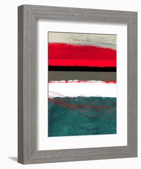 Abstract Stripe Theme Grey and White-NaxArt-Framed Art Print