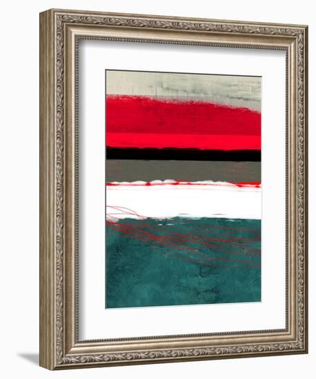 Abstract Stripe Theme Grey and White-NaxArt-Framed Art Print