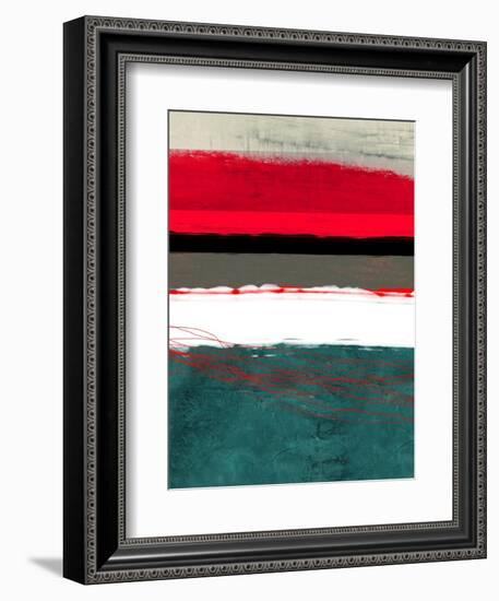 Abstract Stripe Theme Grey and White-NaxArt-Framed Art Print