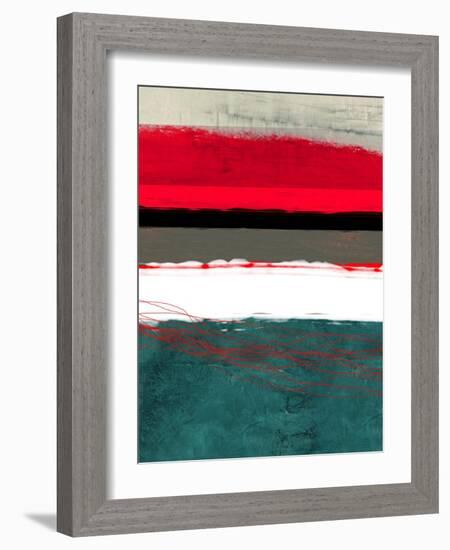 Abstract Stripe Theme Grey and White-NaxArt-Framed Art Print