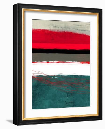 Abstract Stripe Theme Grey and White-NaxArt-Framed Art Print