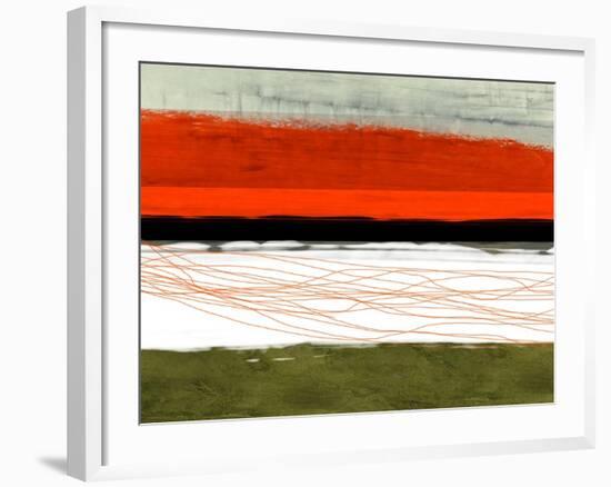 Abstract Stripe Theme Orange and Black-NaxArt-Framed Art Print