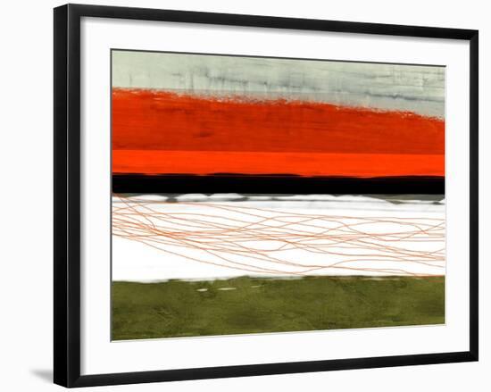 Abstract Stripe Theme Orange and Black-NaxArt-Framed Art Print