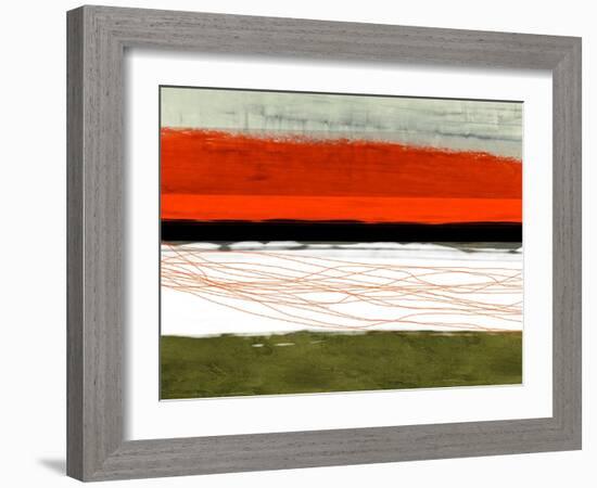 Abstract Stripe Theme Orange and Black-NaxArt-Framed Art Print