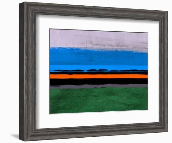 Abstract Stripe Theme Orange and Blue-NaxArt-Framed Art Print