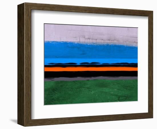 Abstract Stripe Theme Orange and Blue-NaxArt-Framed Art Print