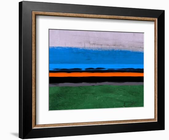 Abstract Stripe Theme Orange and Blue-NaxArt-Framed Art Print