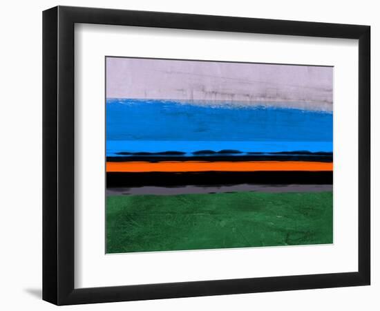 Abstract Stripe Theme Orange and Blue-NaxArt-Framed Art Print