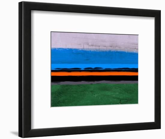 Abstract Stripe Theme Orange and Blue-NaxArt-Framed Art Print