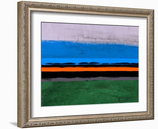 Abstract Stripe Theme Orange and Blue-NaxArt-Framed Art Print