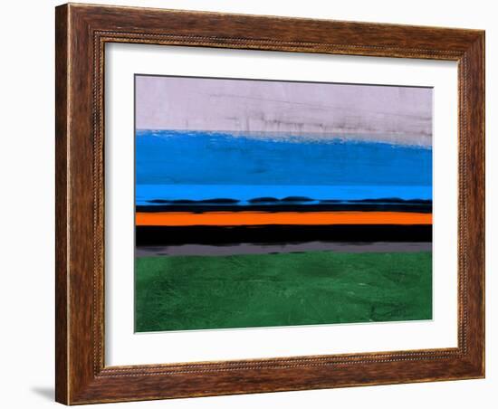 Abstract Stripe Theme Orange and Blue-NaxArt-Framed Art Print