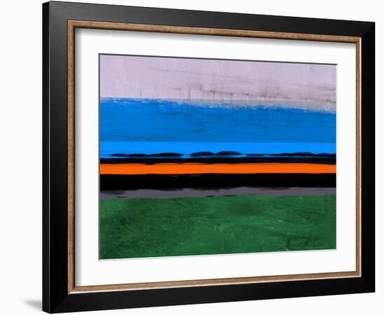 Abstract Stripe Theme Orange and Blue-NaxArt-Framed Art Print