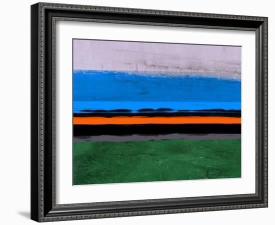 Abstract Stripe Theme Orange and Blue-NaxArt-Framed Art Print