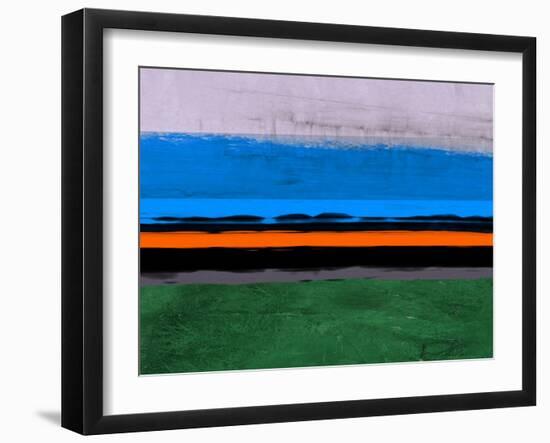 Abstract Stripe Theme Orange and Blue-NaxArt-Framed Art Print