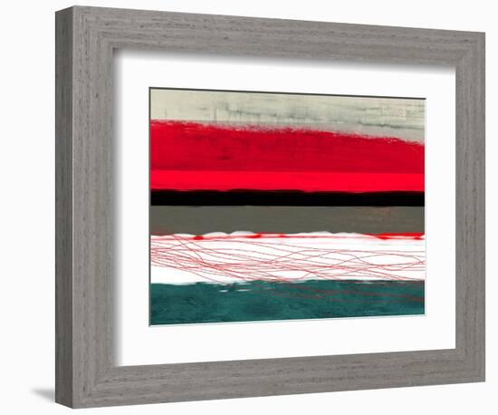 Abstract Stripe Theme Red Grey and White-NaxArt-Framed Art Print