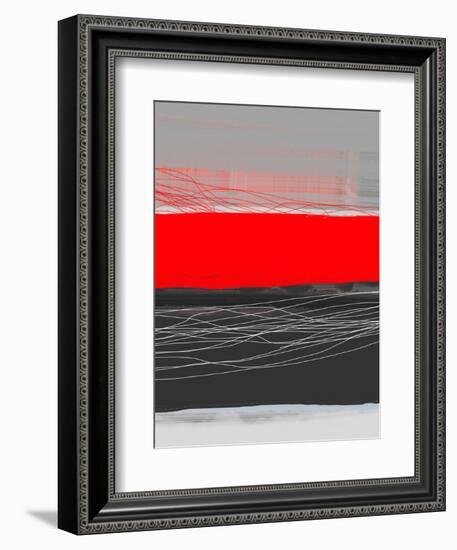 Abstract Stripe Theme Red-NaxArt-Framed Art Print