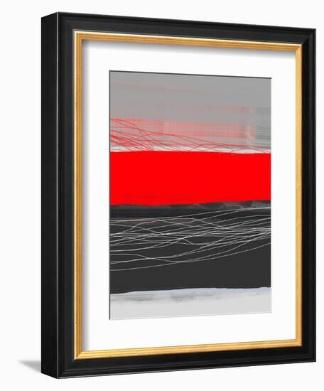 Abstract Stripe Theme Red-NaxArt-Framed Art Print