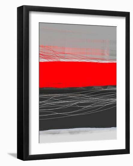 Abstract Stripe Theme Red-NaxArt-Framed Art Print