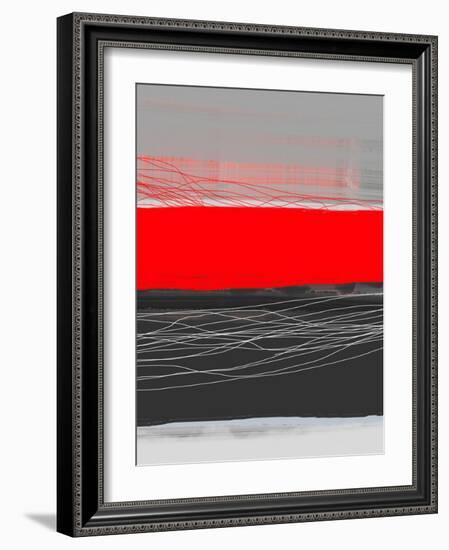 Abstract Stripe Theme Red-NaxArt-Framed Art Print