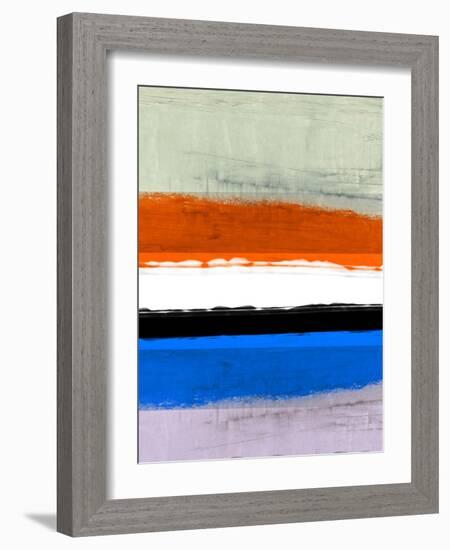 Abstract Stripe Theme White and Black-NaxArt-Framed Art Print