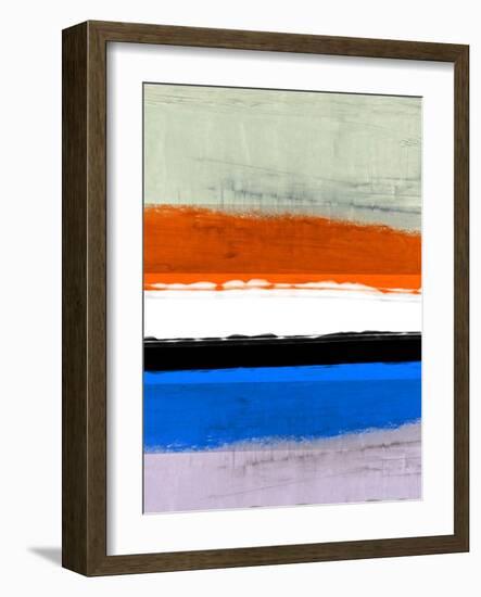 Abstract Stripe Theme White and Black-NaxArt-Framed Art Print