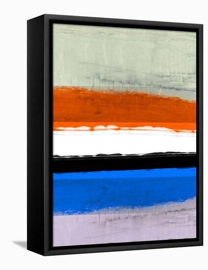 Abstract Stripe Theme White and Black-NaxArt-Framed Stretched Canvas
