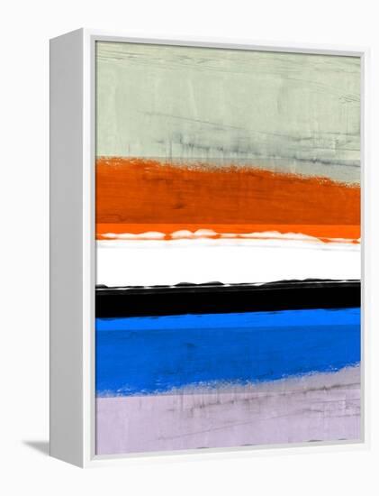 Abstract Stripe Theme White and Black-NaxArt-Framed Stretched Canvas