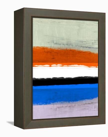 Abstract Stripe Theme White and Black-NaxArt-Framed Stretched Canvas