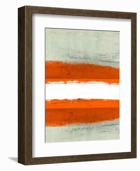 Abstract Stripe Theme White-NaxArt-Framed Art Print