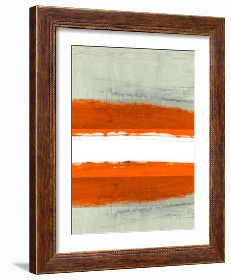 Abstract Stripe Theme White-NaxArt-Framed Art Print