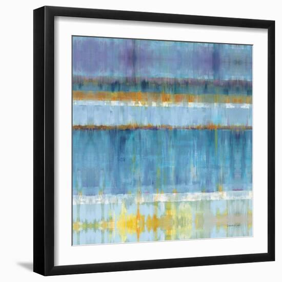 Abstract Stripes Blue-Danhui Nai-Framed Art Print