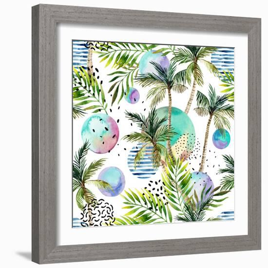 Abstract Summer Watercolor-tanycya-Framed Art Print