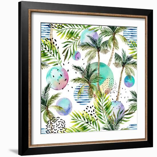 Abstract Summer Watercolor-tanycya-Framed Art Print