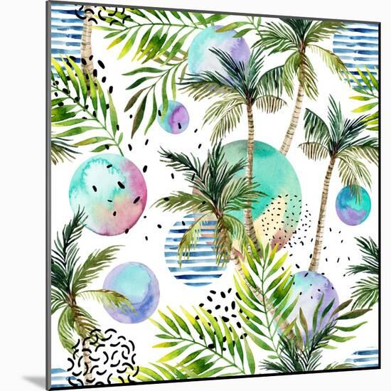 Abstract Summer Watercolor-tanycya-Mounted Art Print