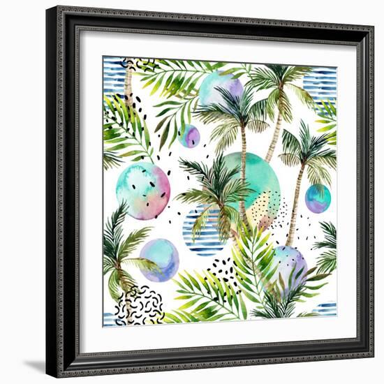 Abstract Summer Watercolor-tanycya-Framed Art Print