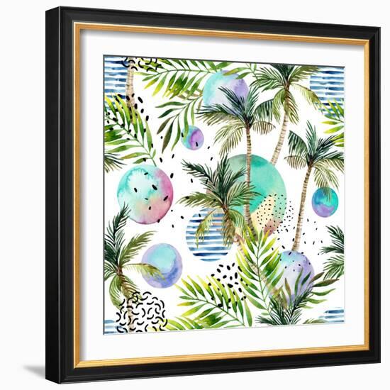 Abstract Summer Watercolor-tanycya-Framed Art Print