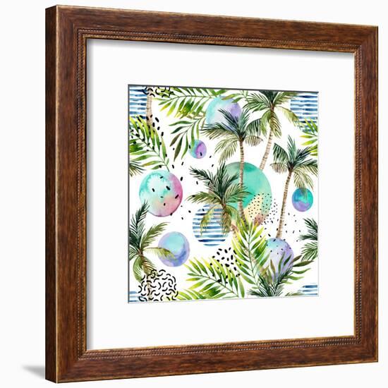 Abstract Summer Watercolor-tanycya-Framed Art Print