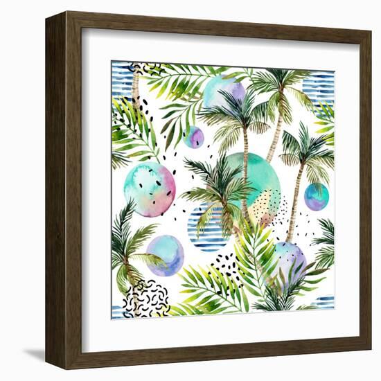 Abstract Summer Watercolor-tanycya-Framed Art Print