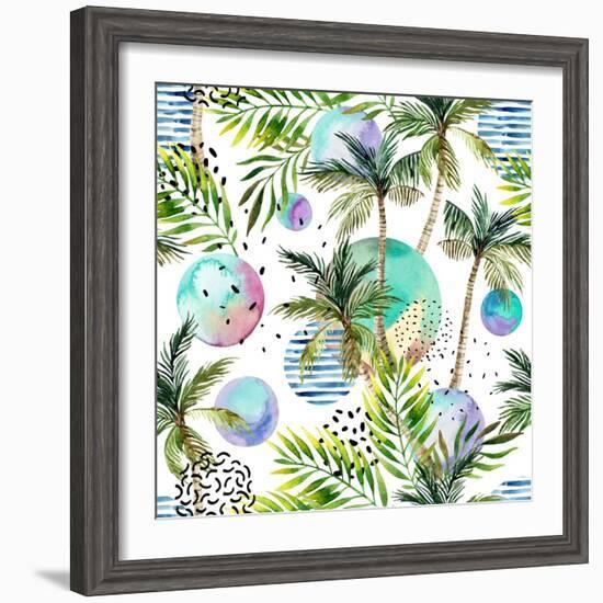 Abstract Summer Watercolor-tanycya-Framed Premium Giclee Print