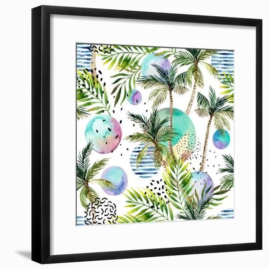 Abstract Summer Watercolor-tanycya-Framed Premium Giclee Print