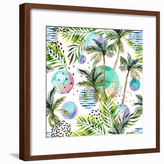 Abstract Summer Watercolor-tanycya-Framed Premium Giclee Print