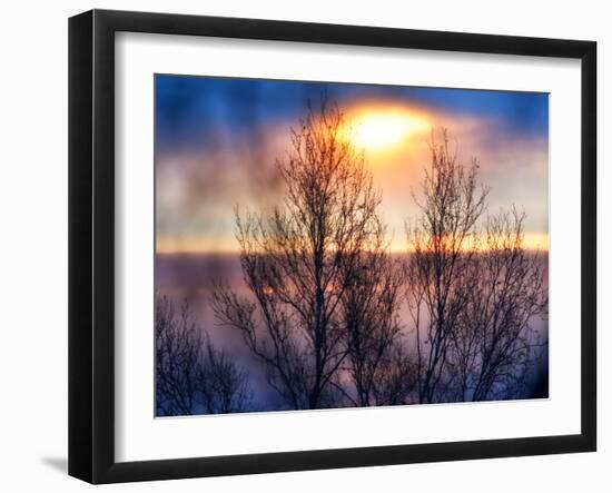 Abstract Sunset-Savanah Plank-Framed Photo