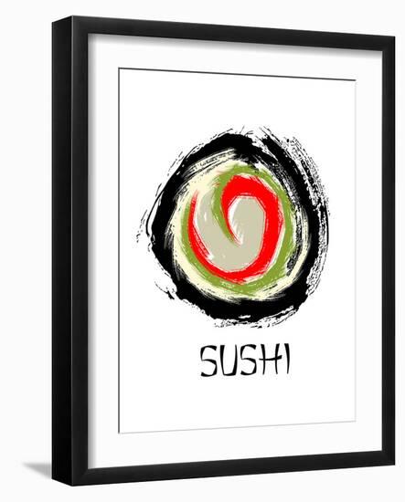 Abstract Sushi Roll-null-Framed Art Print