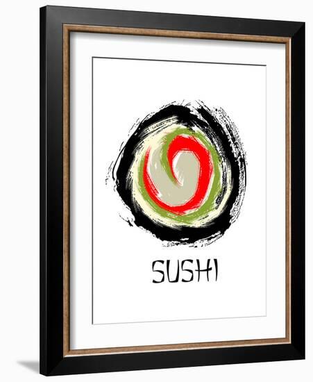 Abstract Sushi Roll-null-Framed Art Print