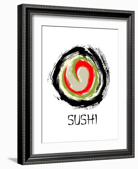 Abstract Sushi Roll-null-Framed Art Print