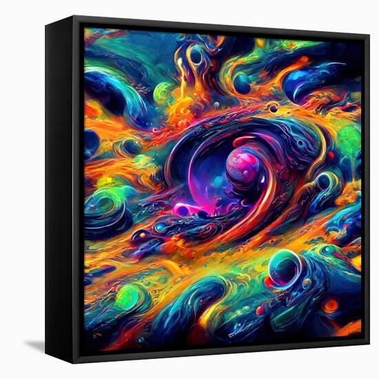 Abstract Swirls Cosmic-null-Framed Stretched Canvas